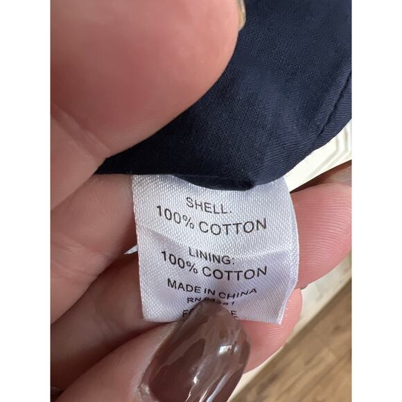 Jade Melody Tam size XS navy & white embroidered top buttons in back - Picture 3 of 3